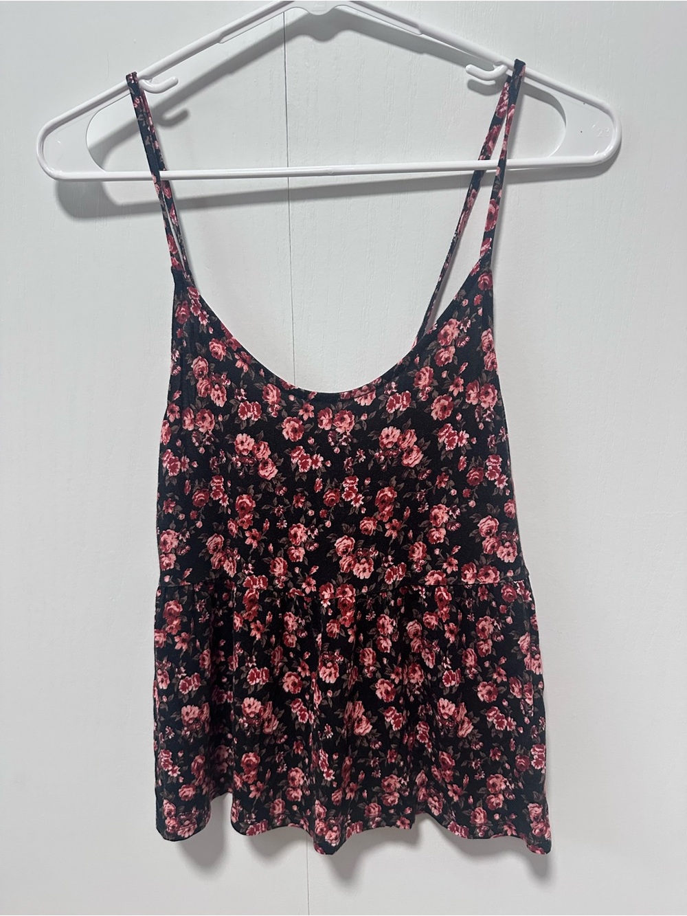 American Eagle Outfitters Black Floral Spaghetti Strap Cami
